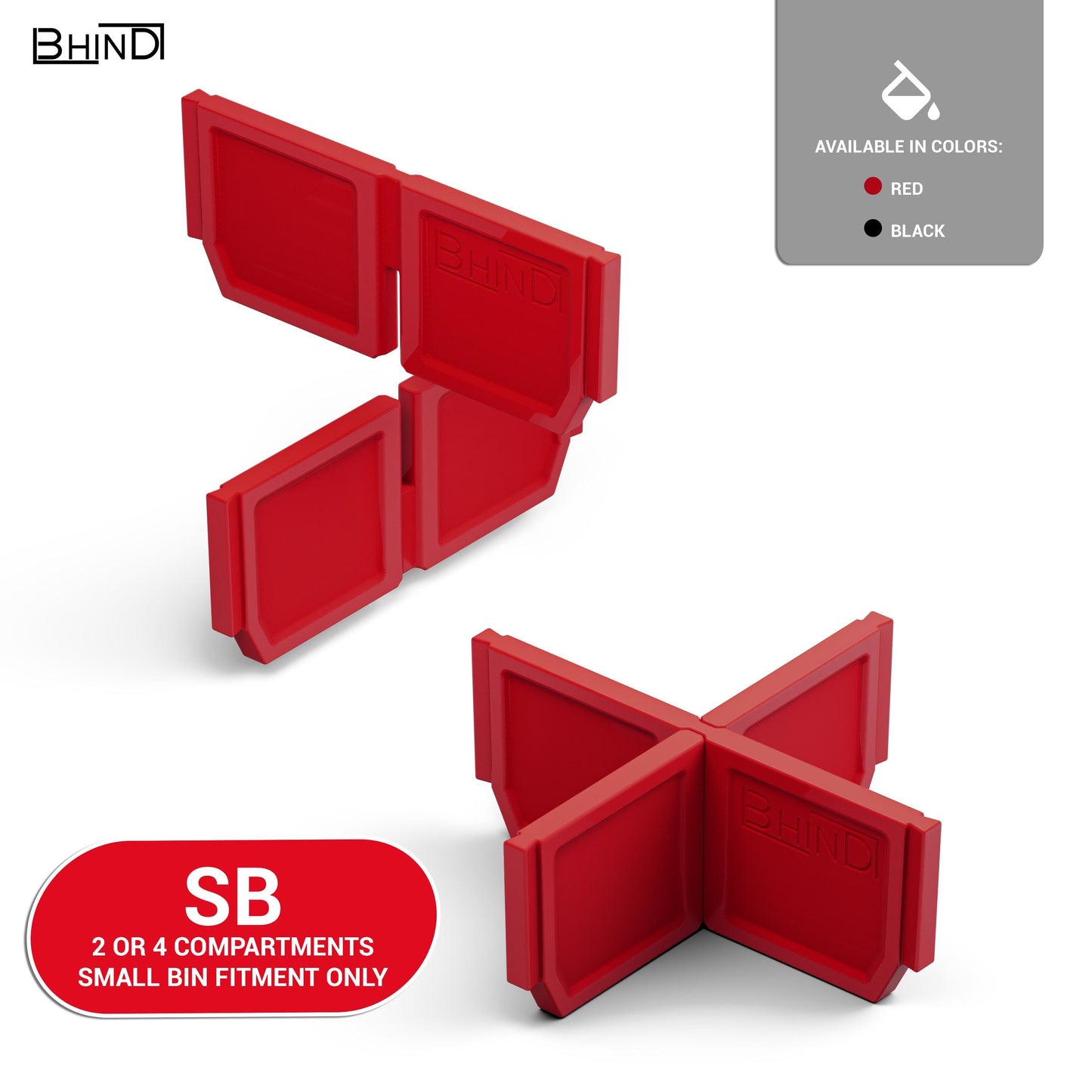 BHIND low profile small bin divider for Milwaukee PACKOUT 8431 and 8436
