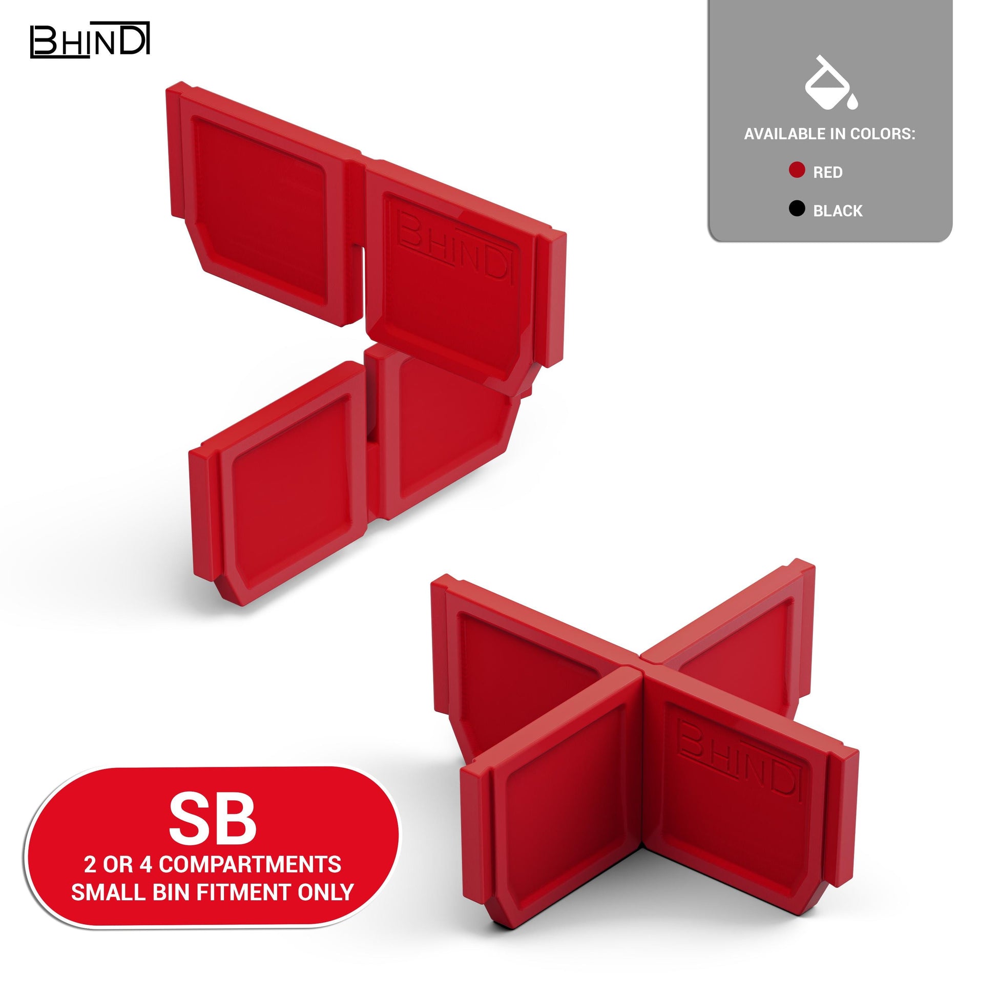 BHIND low profile small bin divider for Milwaukee PACKOUT 8431 and 8436