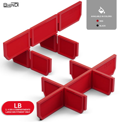 BHIND low profile large bin divider configurations